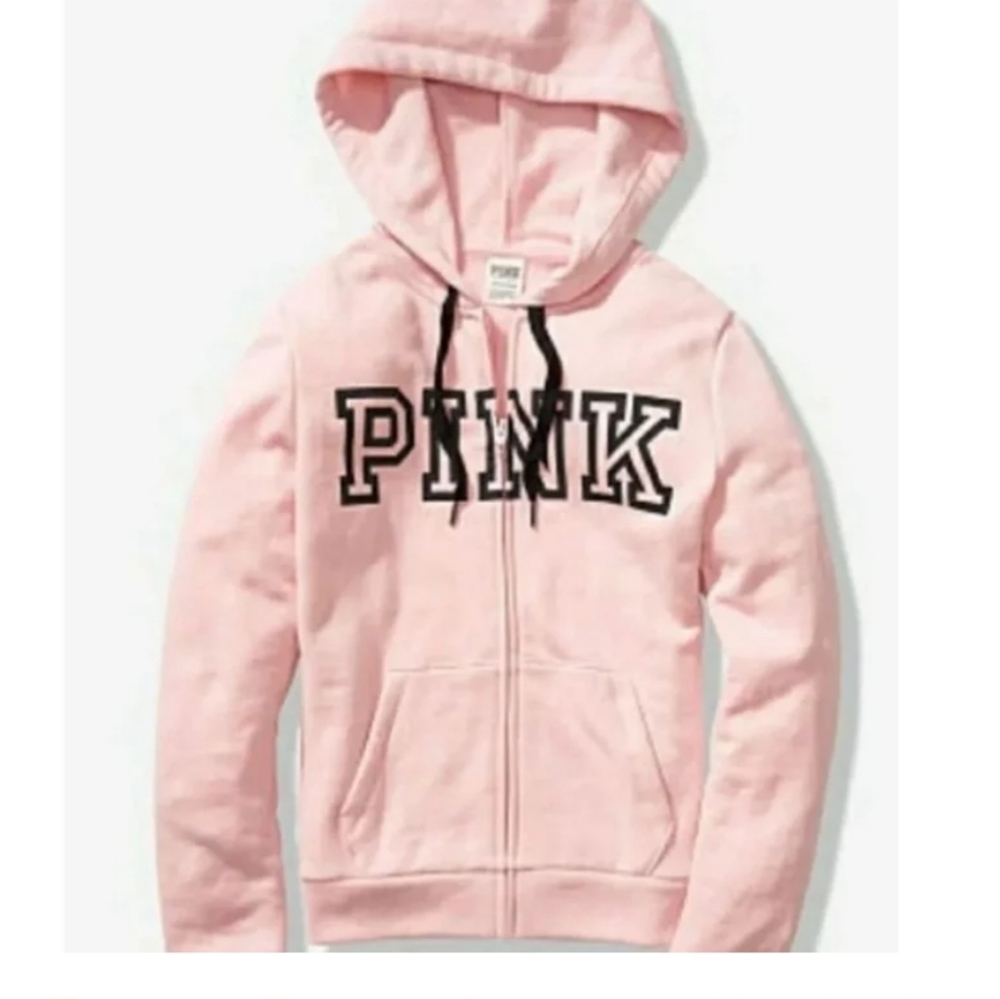 Victoria's Secret PINK Women Everyday Lounge Perfect Full-Zip Hoodie Pink XS new